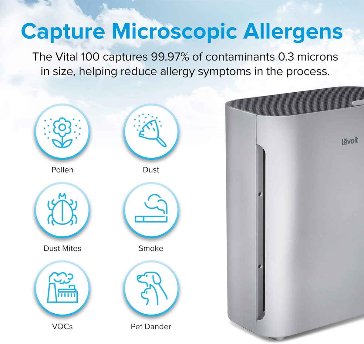 Levoit Air Purifiers for Bedroom Home Pets Dorm Room, Small Air Purifiers