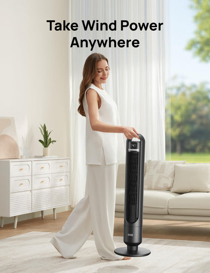 DREO Tower Fan for Bedroom, 28ft/s Velocity, Ultra Quiet Fan, 8 Speeds
