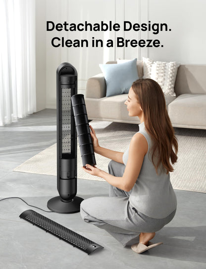 DREO Tower Fan for Bedroom, 28ft/s Velocity, Ultra Quiet Fan, 8 Speeds