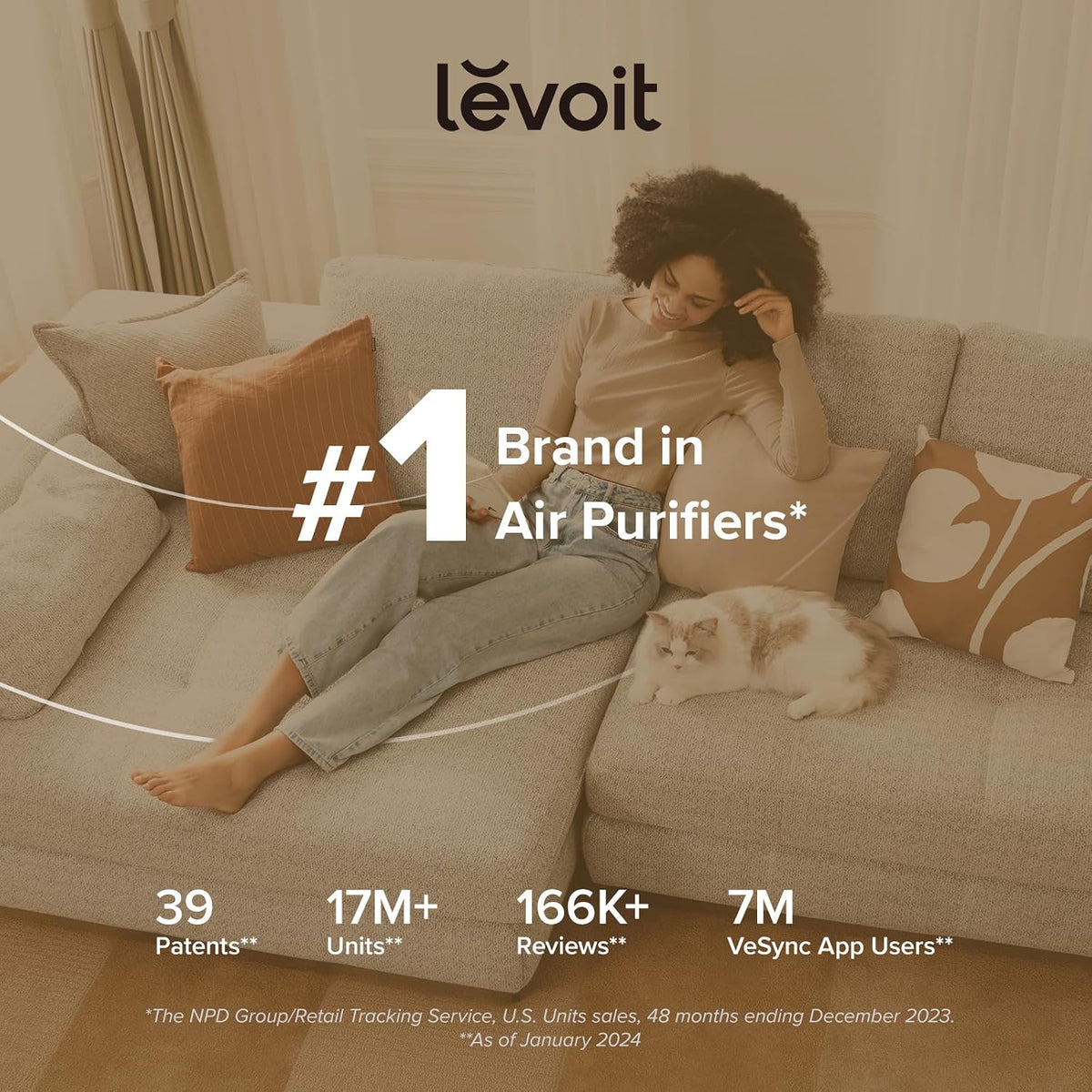 Levoit Air Purifiers for Bedroom Home Pets Dorm Room, Small Air Purifiers